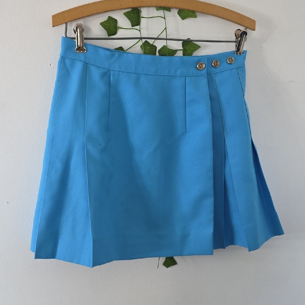 Dynamic Team Sports Blue Pleated Sporty Mini Skirt Size S